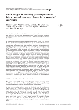 Small Pelagics in Upwelling Systems: Patterns of Interaction and Structural Changes in ‘‘Wasp-Waist’’ Ecosystems