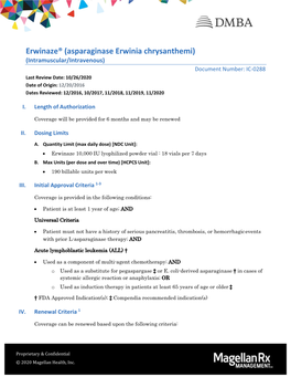 Erwinaze® (Asparaginase Erwinia Chrysanthemi) (Intramuscular/Intravenous)