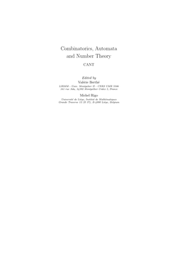 Combinatorics, Automata and Number Theory