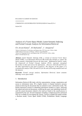 Analysis of a Vector Space Model, Latent Semantic Indexing and Formal Concept Analysis for Information Retrieval