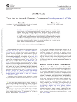 There Are No Aesthetic Emotions: Comment on Menninghaus Et Al