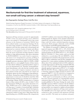 Necitumumab for First-Line Treatment of Advanced, Squamous, Non-Small-Cell Lung Cancer: a Relevant Step Forward?