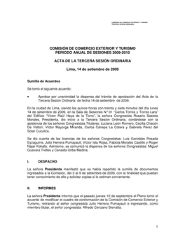 1 Comisión De Comercio Exterior Y Turismo Periodo