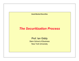 The Securitization Process