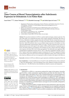 Time Course of Renal Transcriptomics After Subchronic Exposure to Ochratoxin a in Fisher Rats