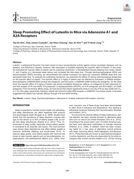 Sleep Promoting Effect of Luteolin in Mice Via Adenosine A1 and A2A Receptors