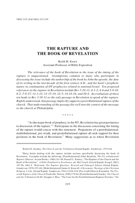 The Rapture and the Book of Revelation
