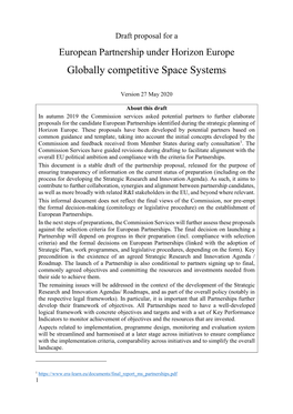 Globally Competitive Space Systems