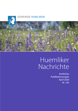 Huemliker Nachrichte Amtliches Publikationsorgan April 2020 Nr