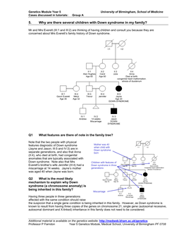 5. Why Are There Several Children with Down Syndrome in My Family?