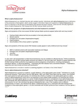 Alpha-Thalassemia