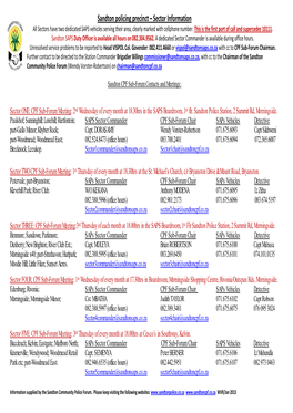 Sandton Policing Precinct – Sector Information All Sectors Have Two Dedicated SAPS Vehicles Serving Their Area, Clearly Marked with Cellphone Number