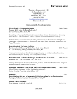 Dr. Tom's CV-Resume