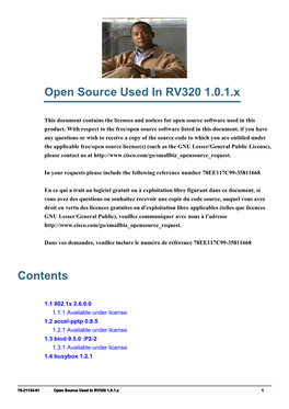 Cisco Small Business RV320 Open Source Document for Firmware