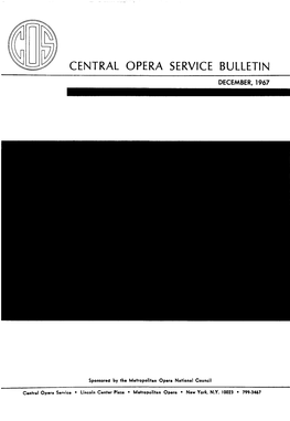 Central Opera Service Bulletin