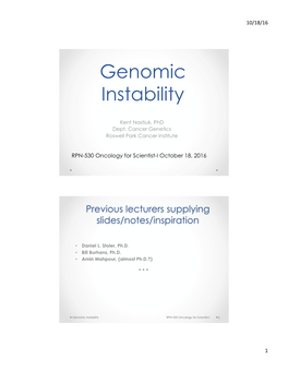 Genomic Instability