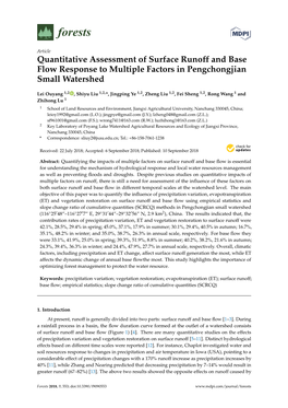 Quantitative Assessment of Surface Runoff and Base Flow Response to Multiple Factors in Pengchongjian Small Watershed