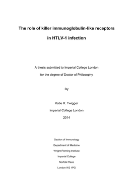 The Role of Killer Immunoglobulin-Like Receptors In