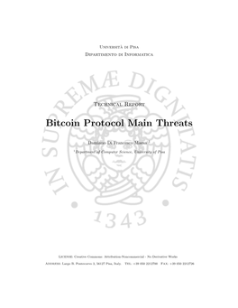 Bitcoin Protocol Main Threats