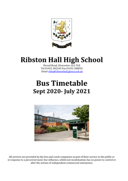 Bus Timetable Sept 2020- July 2021