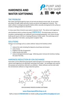 Hardness and Water Softening