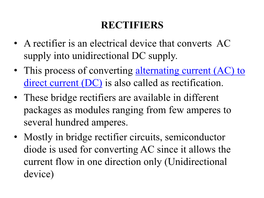 Unit V Rectifiers, Block Oscillators and Timebase