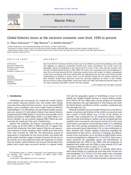 Global Fisheries Losses at the Exclusive Economic Zone Level