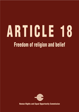 Article 18 Freedom of Religion and Belief