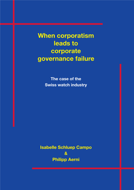 When Corporatism Leads to Corporate Governance Failure