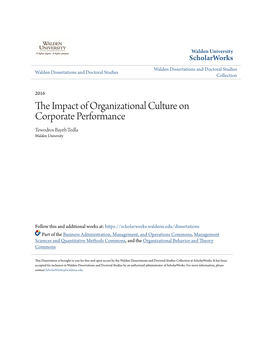 The Impact of Organizational Culture on Corporate Performance
