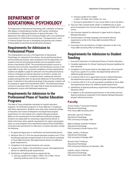 Department of Educational Psychology 1