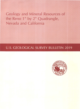Geology and Mineral Resources of the Reno 1 O by 2° Quadrangle, Nevada and California