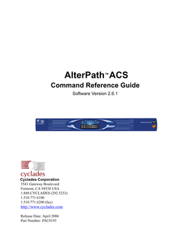 Alterpath ACS V.2.6.1 Command Reference Guide