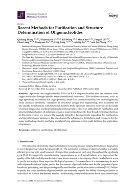 Recent Methods for Purification and Structure Determination Of