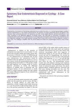 Episiotomy Scar Endometriosis Diagnosed on Cytology - a Case Report