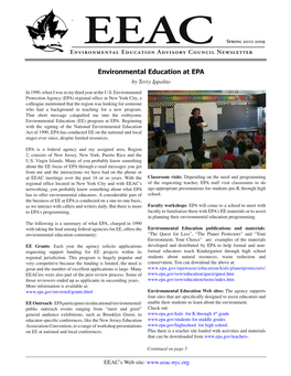 Environmental Education at EPA by Terry Ippolito