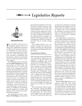 Legislative Reports