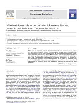 Utilization of Simulated Flue Gas for Cultivation of Scenedesmus