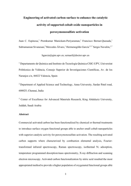 Engineering of Activated Carbon Surface to Enhance the Catalytic