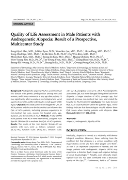Quality of Life Assessment in Male Patients with Androgenetic Alopecia: Result of a Prospective, Multicenter Study