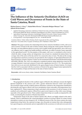 The Influence of the Antarctic Oscillation (AAO)