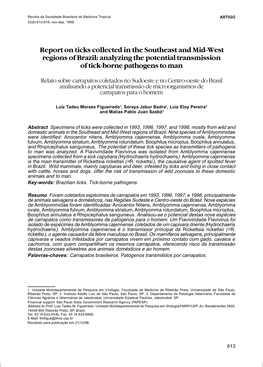 Analyzing the Potential Transmission of Tick-Borne Pathogens to Man