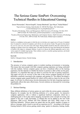 The Serious Game Simport: Overcoming Technical Hurdles in Educational Gaming