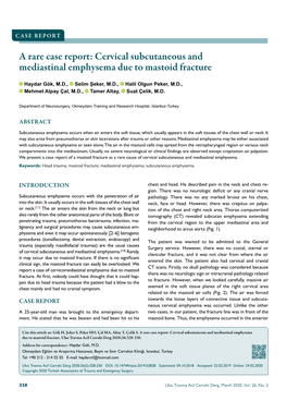 Cervical Subcutaneous and Mediastinal Emphysema Due to Mastoid Fracture