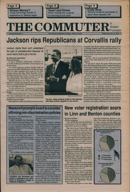 Jackson Rips Republicans at Corvallis Rally
