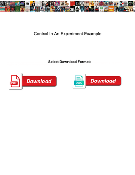 Control in an Experiment Example