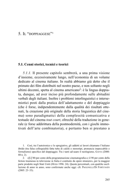 5.1. Cenni Storici, Tecnici E Teorici 5.1.1. Il Presente Capitolo Sembrerà