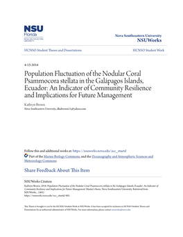 Population Fluctuation of the Nodular Coral Psammocora