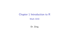 Chapter 1 Introduction to R