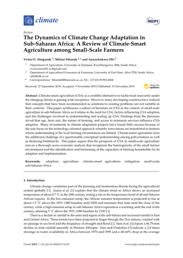 The Dynamics of Climate Change Adaptation in Sub-Saharan Africa: a Review of Climate-Smart Agriculture Among Small-Scale Farmers